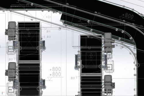 Plattegrond ontwerpen transportbanden